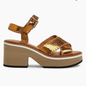 NEW! Clergerie Charlisr 40MM Leather Platform Sandals Size 9.5